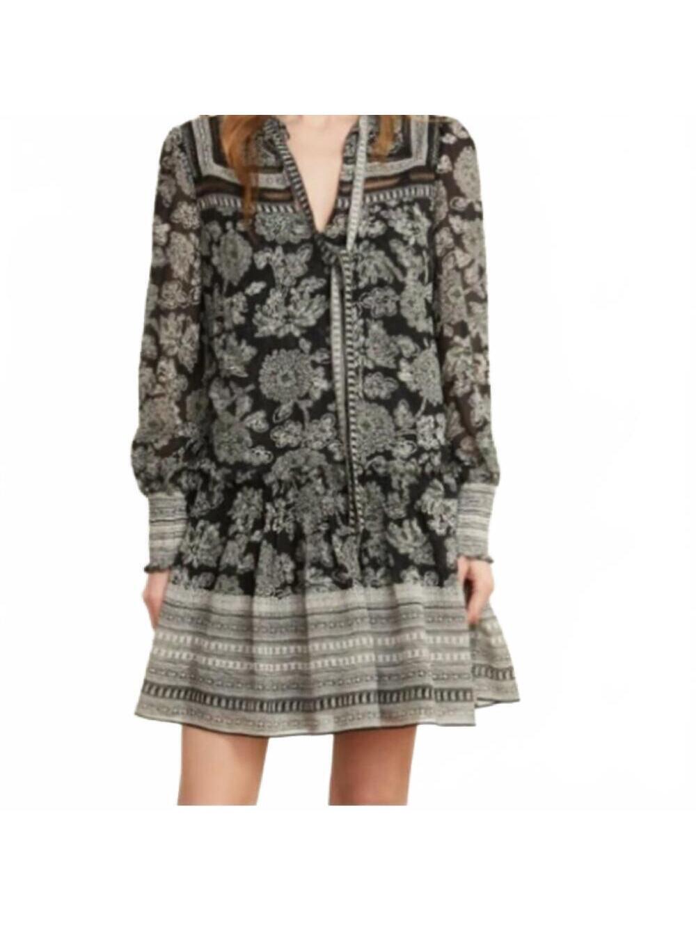 Veronica Beard Nadila Floral Silk Mini Dress